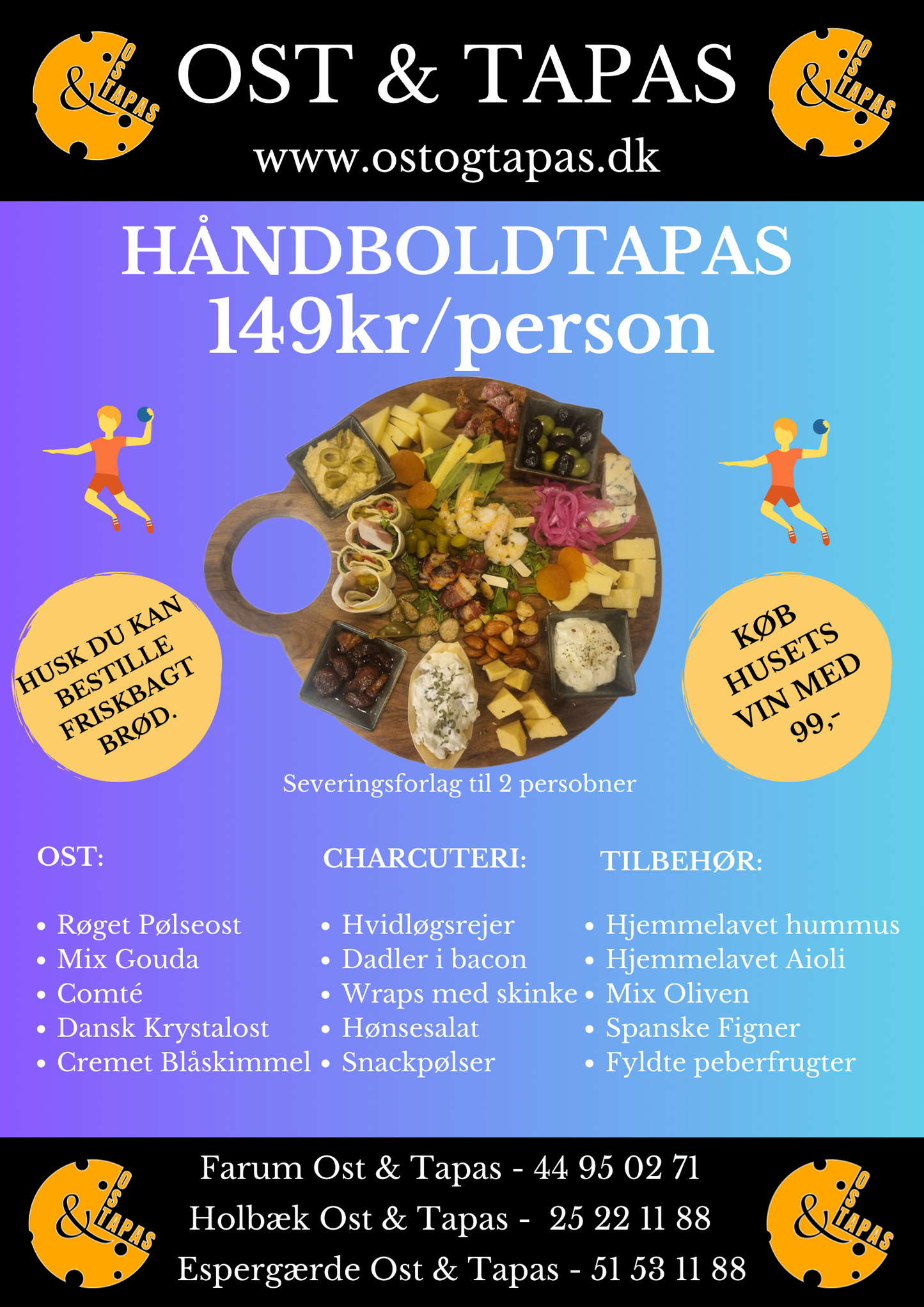Håndboldtapas (kan ikke bestilles til 31/12)